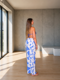 Pantalone Mondo bianco+celeste