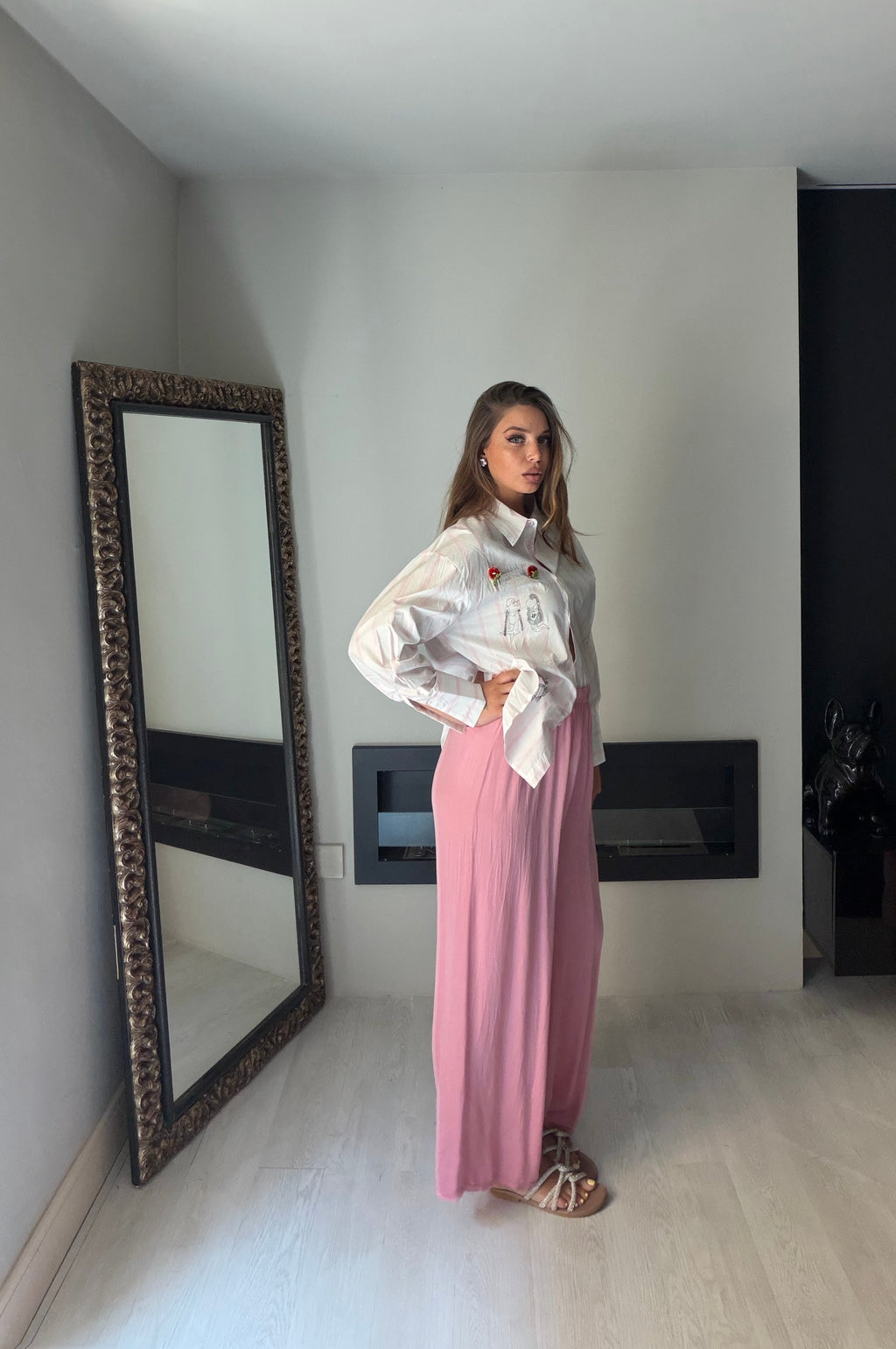 Pantalone Riviera cipria