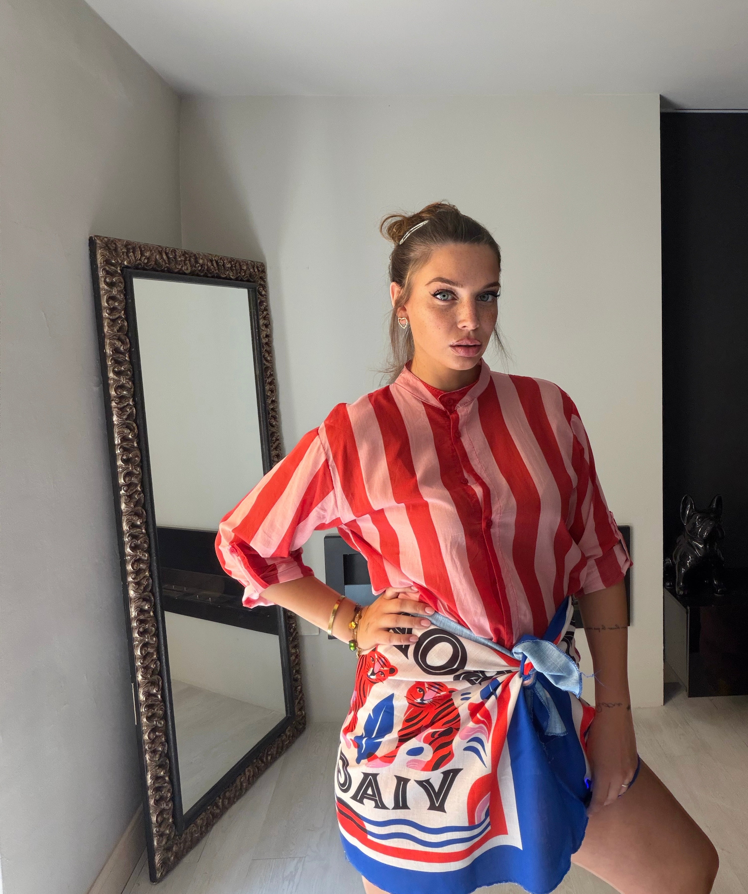 Camicia Ibiza rosso/rosa