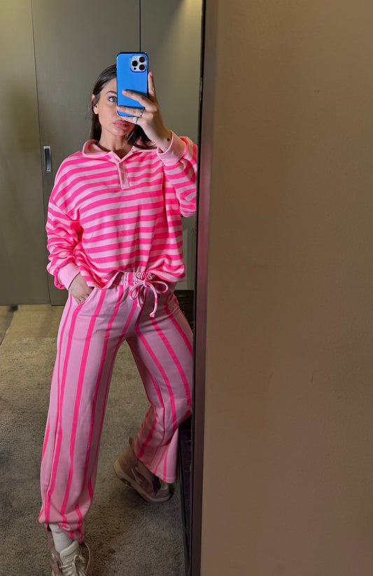 Completo Stripe rosafuxia