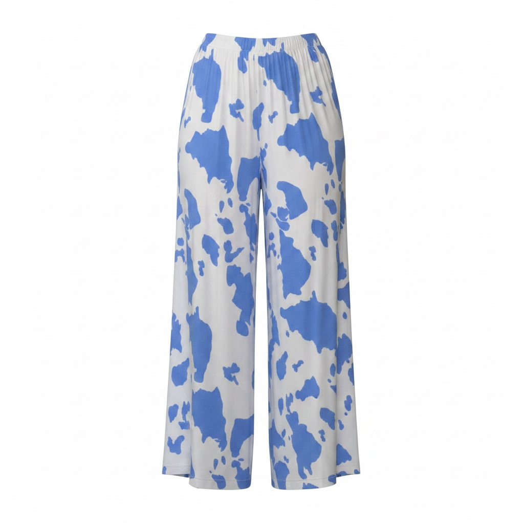 Pantalone Mondo bianco+celeste