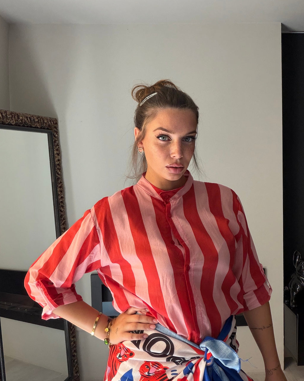Camicia Ibiza rosso/rosa