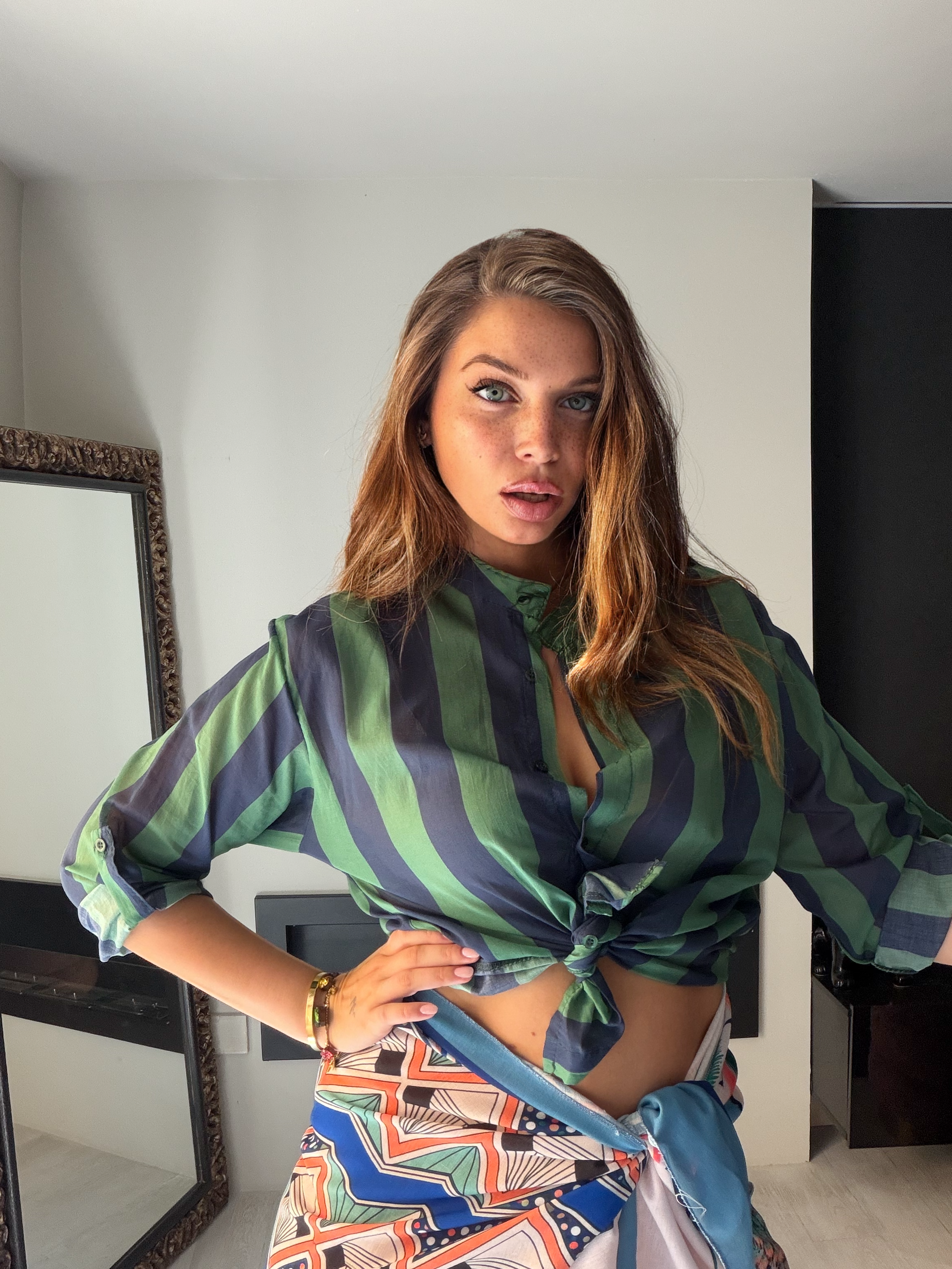 Camicia Ibiza blu/verde