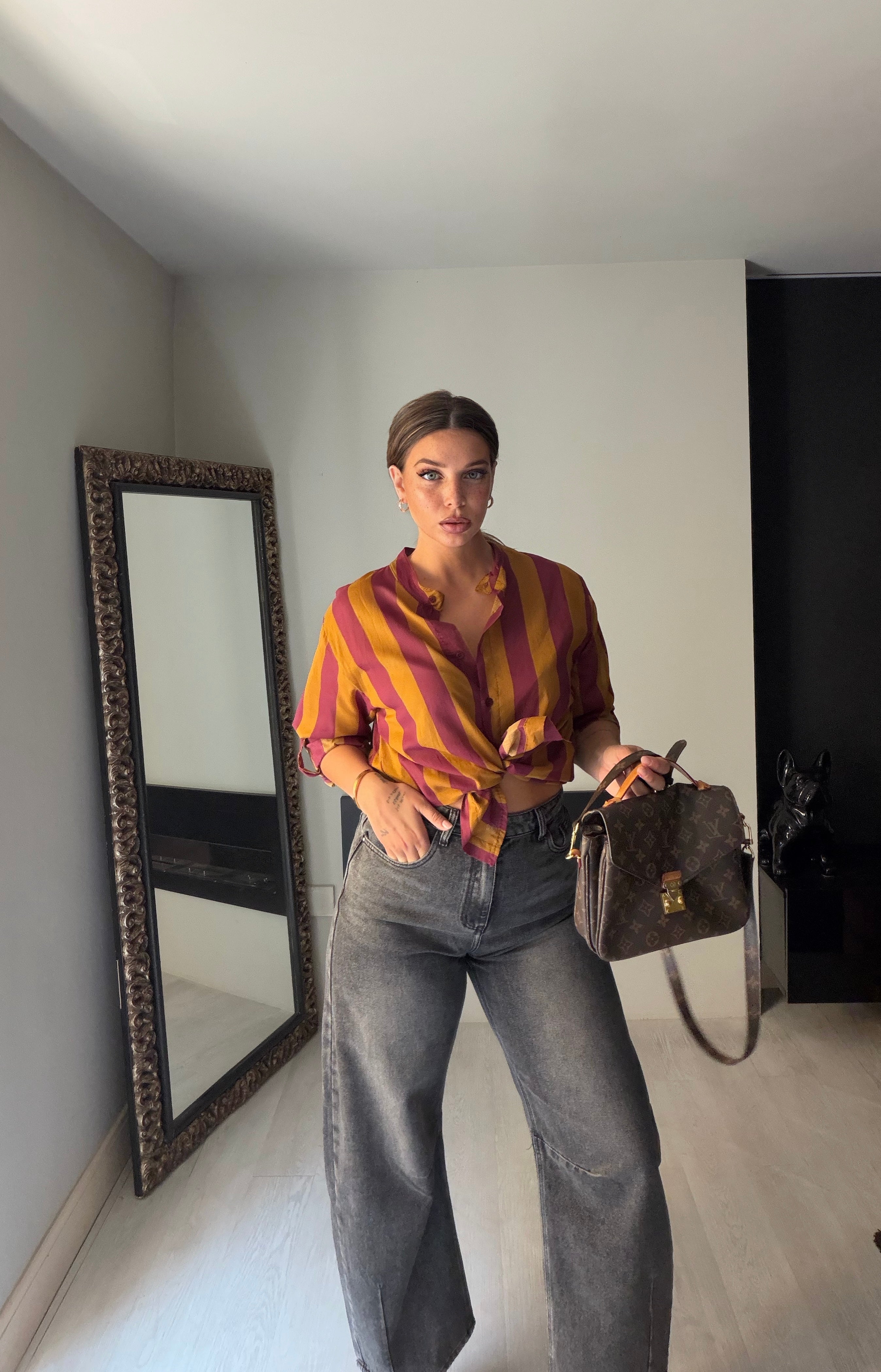 Camicia Ibiza arancio/vino