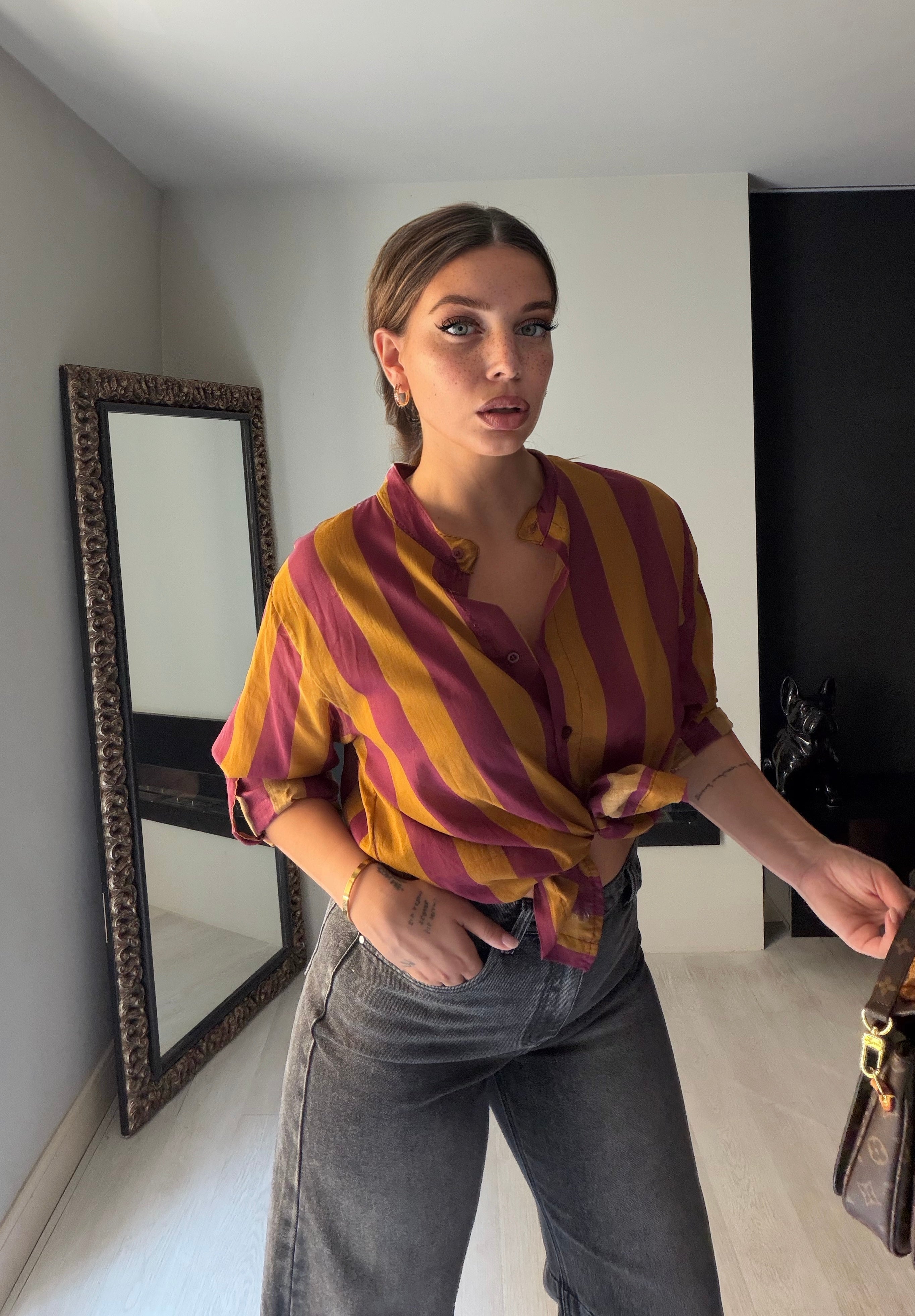 Camicia Ibiza arancio/vino